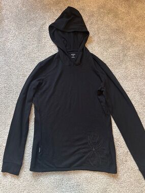 Icebreaker Black Hooded Long-Sleeve Top